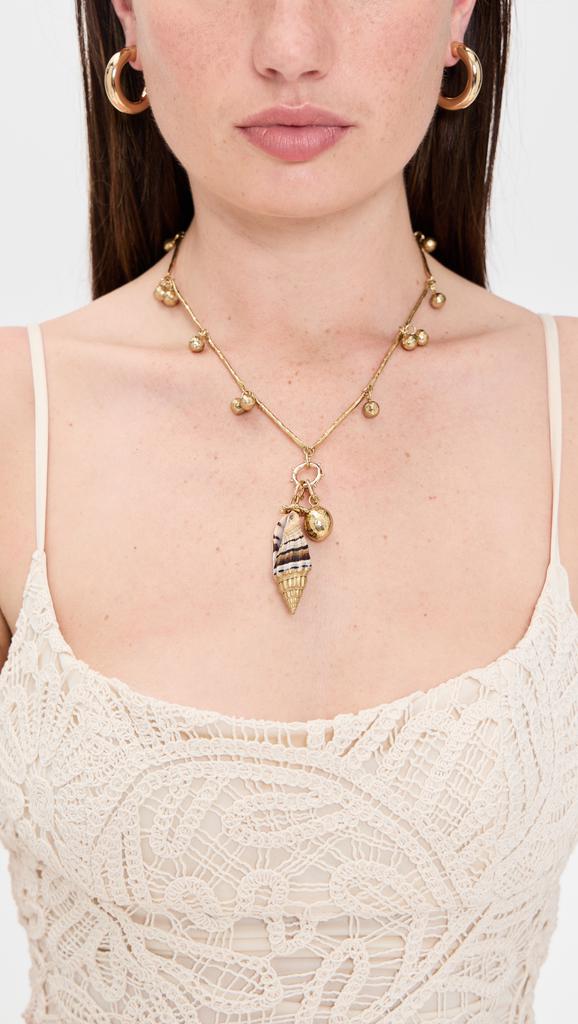 Ulla Johnson Livia Spotted Jasper and Mixed Motif Shell Necklace