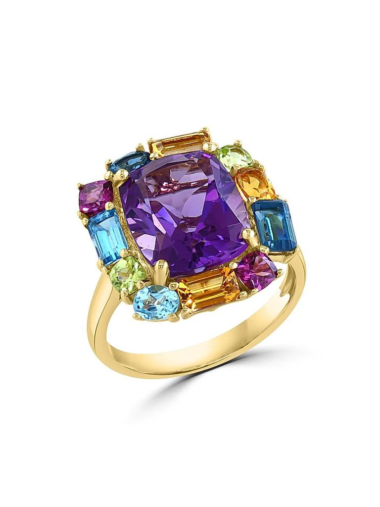 Saks Fifth Avenue Collection 14K Yellow Gold 
Multi-Stone Halo Ring