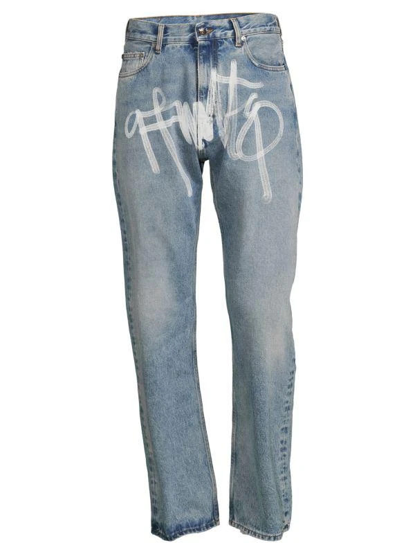 Off-White High Rise Graffiti Skater Fit Jeans 3