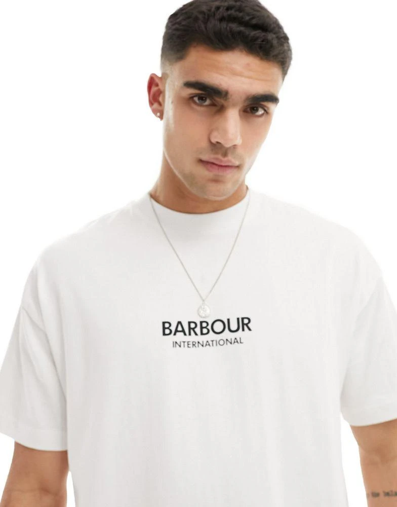 Barbour International Barbour International Formula oversized t-shirt in white exclusive to asos 1