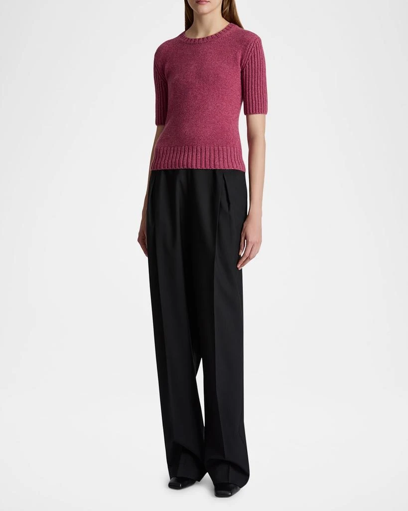 Khaite Trenton Pleated Straight-Leg Pull-On Pants 2