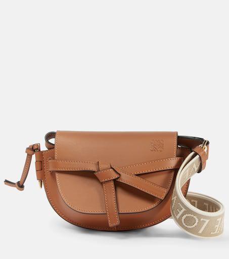【LOEWE】GATE DUAL MINI BAG Mini Gate Dual bag in soft calfskin and jacquard Tan - LOEWE