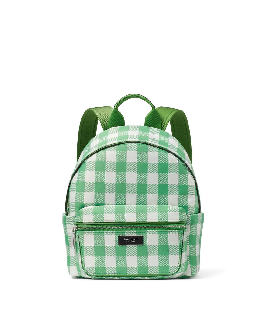 Kate Spade Sam Icon Gingham Printed Fabric Small Backpack