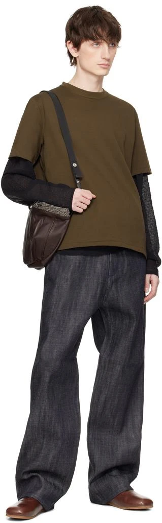 Omar Afridi Brown Pochette Leather Bag 4