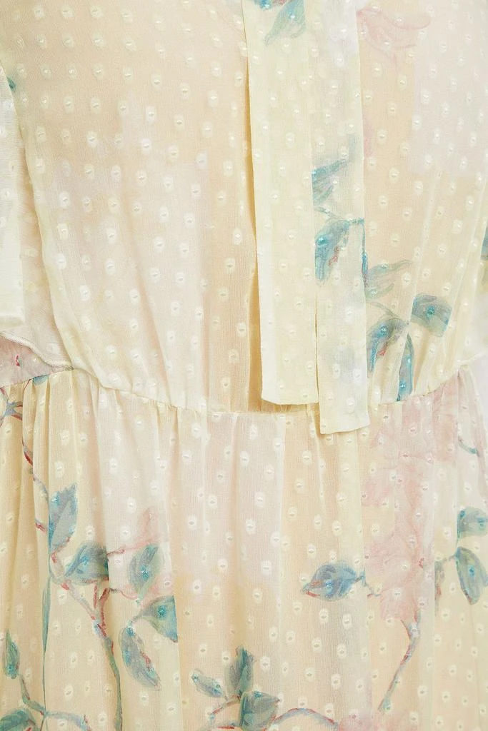 RED Valentino Pussy-bow floral-print Swiss-dot silk-chiffon midi dress 4