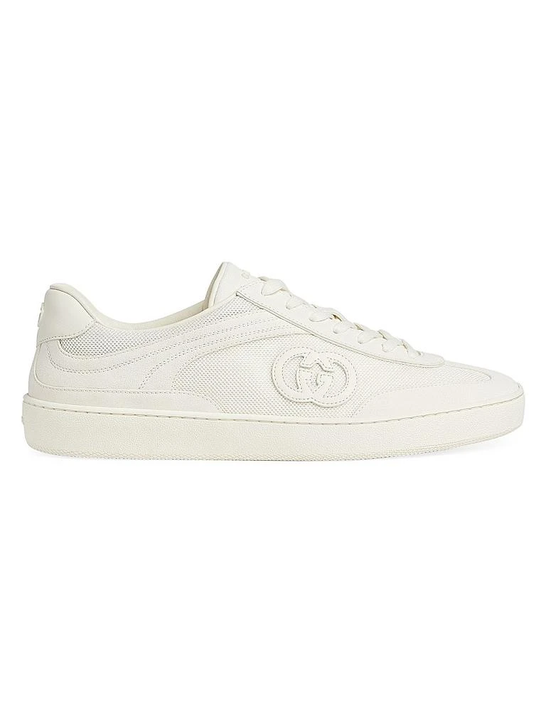 Gucci G74 Logo Suede Low-Top Sneakers 1