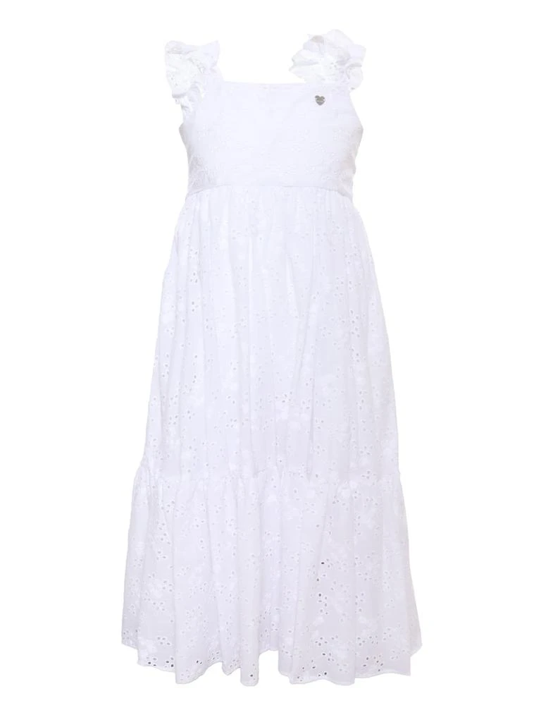 MONNALISA White Perforated Sundress 1