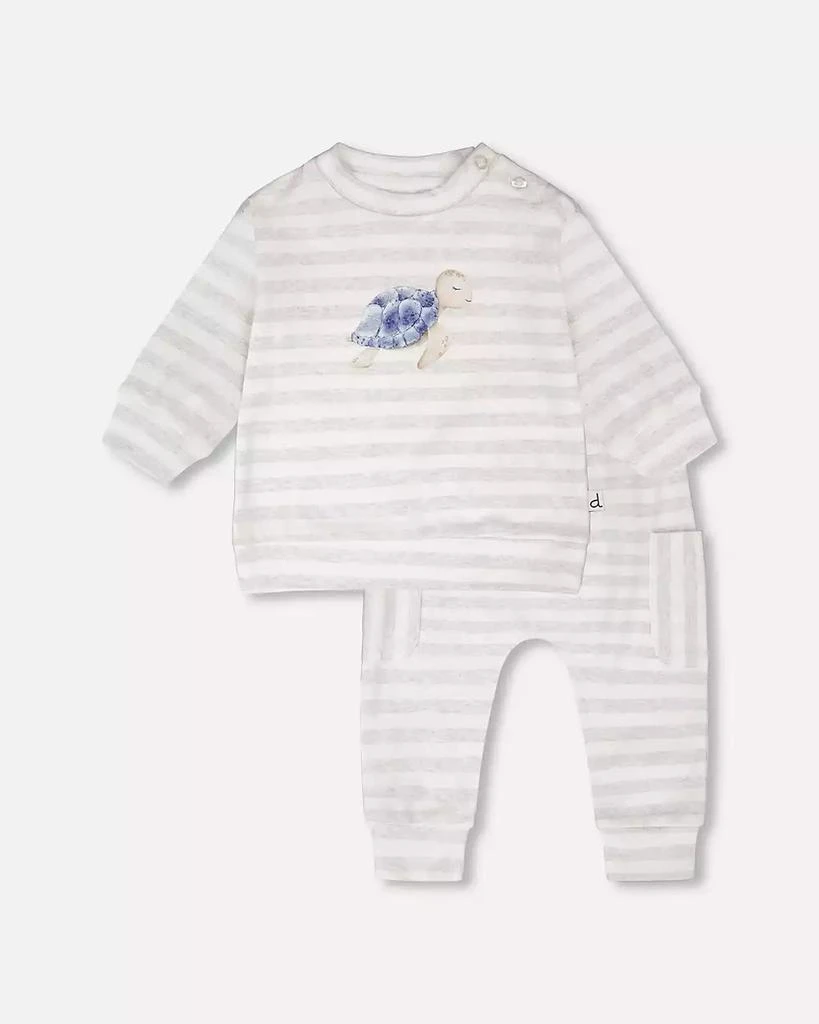 Deux par Deux Baby Boys Soft Jersey Sweater and Pants Set