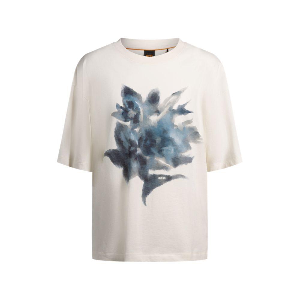 Hugo Boss Cotton-jersey oversize-fit T-shirt with seasonal artwork