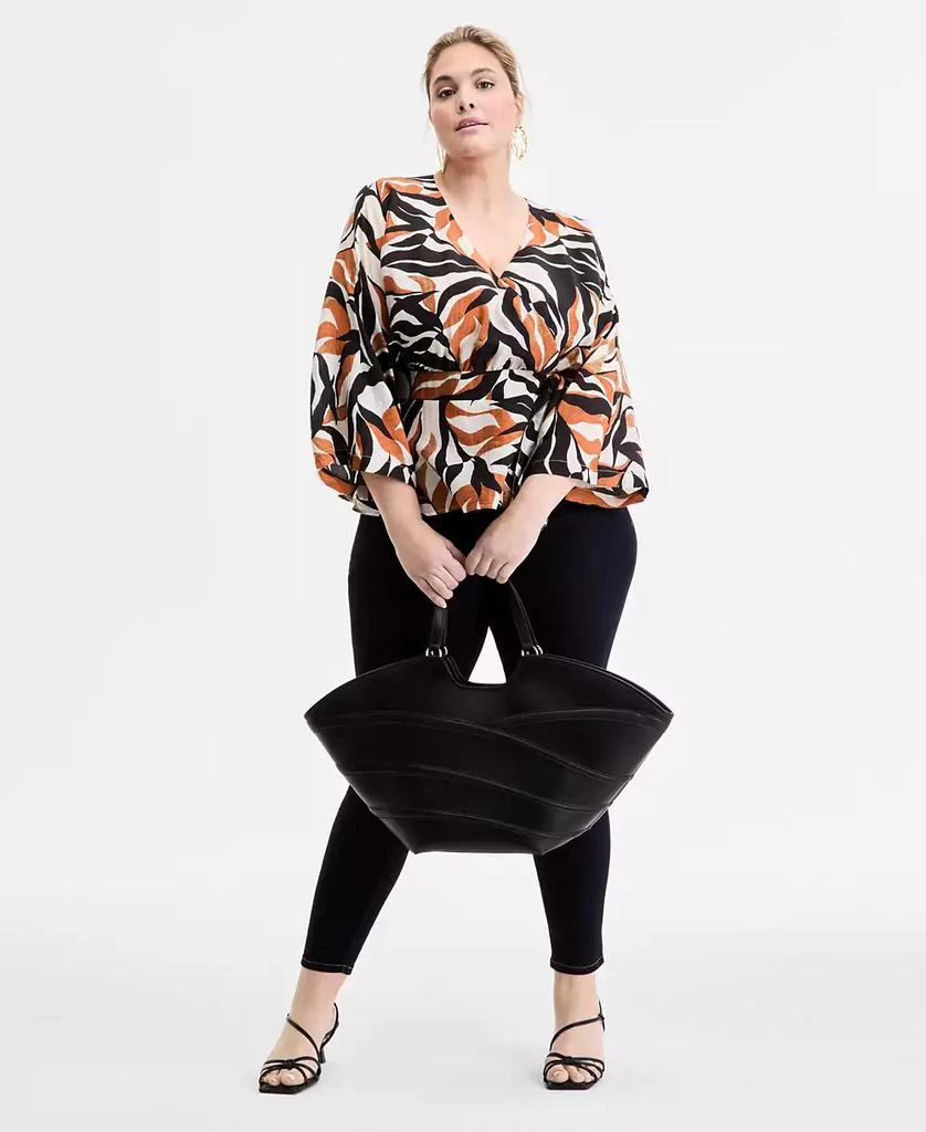 Macy's I.N.C International Concepts Plus Size Printed Kimono Wrap Top, Exclusively at Macy's 2