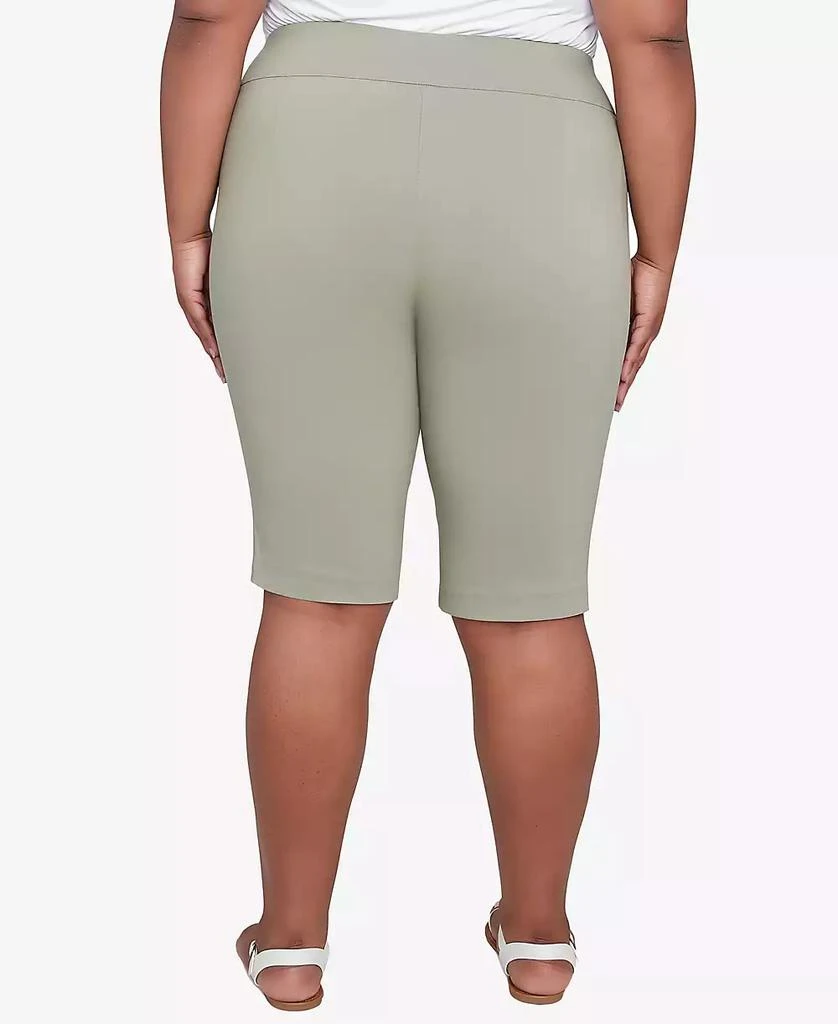 HEARTS OF PALM Plus Size Spring Forward Solid Tech Stretch Pull On Skimmer Pants 2
