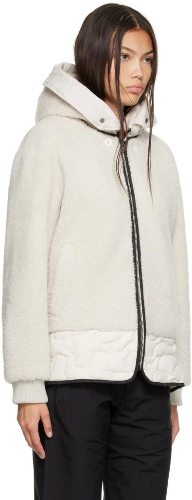 Yves Salomon Off-White Paneled Shearling Jacket 2