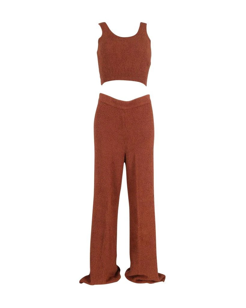 Reformation + Net Sustain Isle Bouclé Cropped Top And Wide-Leg Pants Set in Brown Organic Cotton 1