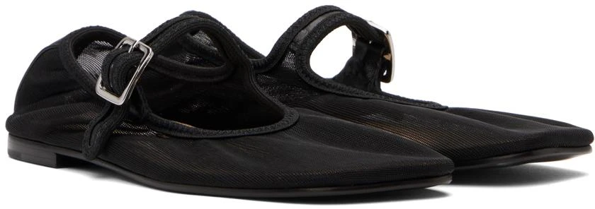 Sandy Liang SSENSE Exclusive Black Mary Jane Mesh Ballerina Flats 4
