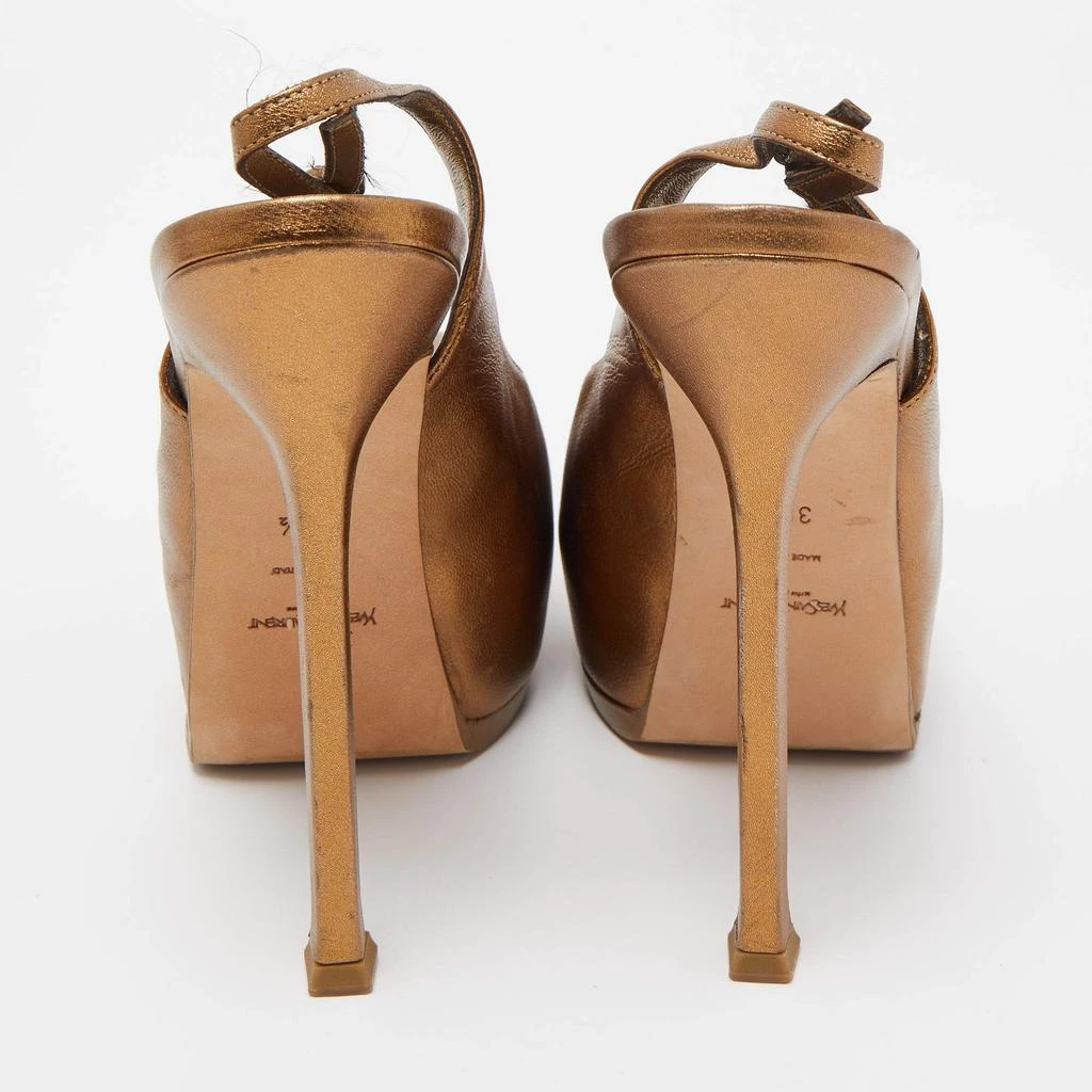 Yves Saint Laurent Saint Laurent Metallic Leather Tribtoo Slingback Pumps Size 38.5 5