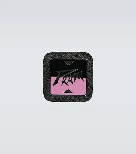 Prada Leather-trimmed logo badge 1