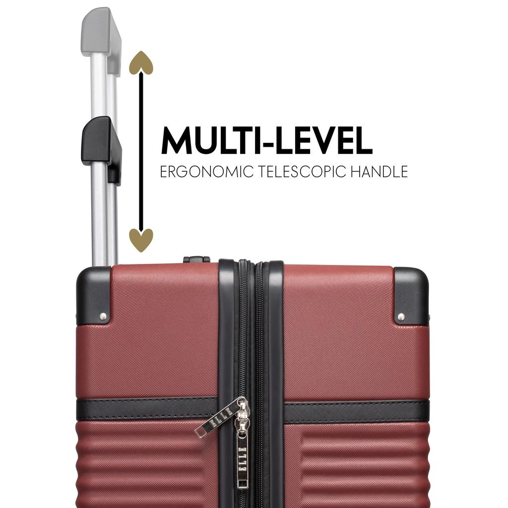 ELLE Belleville 3 Piece Expandable Retro Spinner Luggage Set | Burgundy 5