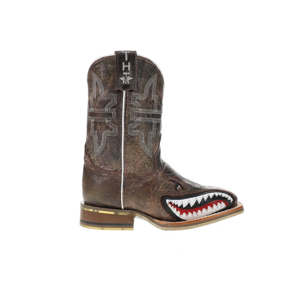 Tin Haul Sharky Square Toe Cowboy Boots (Toddler-Big Kid)