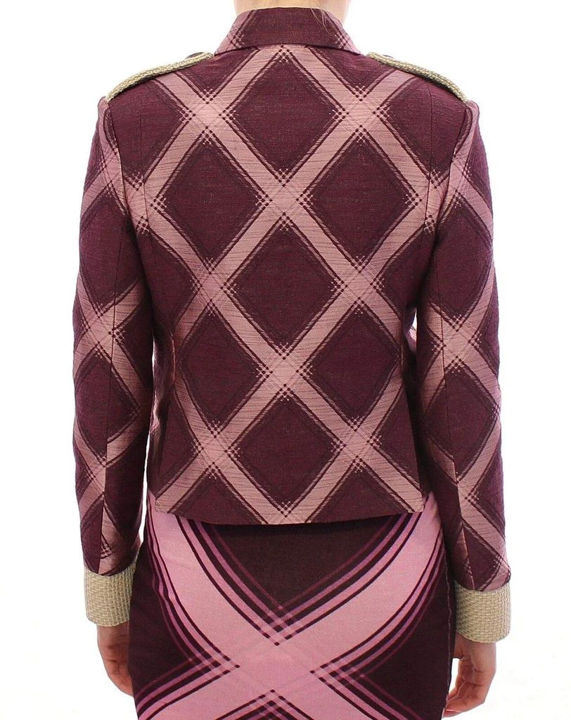 House of Holland House of Holland Check Trench Coat Blazer Purple Jacket 3
