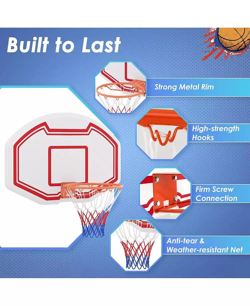 Mecale Large Wall Mounted Basketball Hoop with Shatter-proof Backboard 6