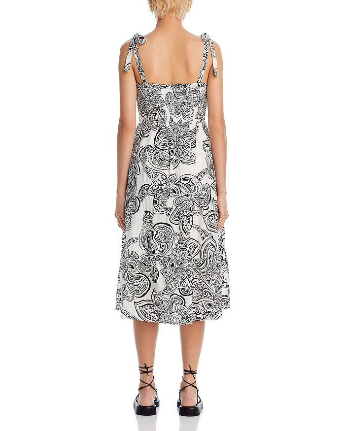 AQUA Smocked Tie Shoulder Midi Dress - Exclusive 4