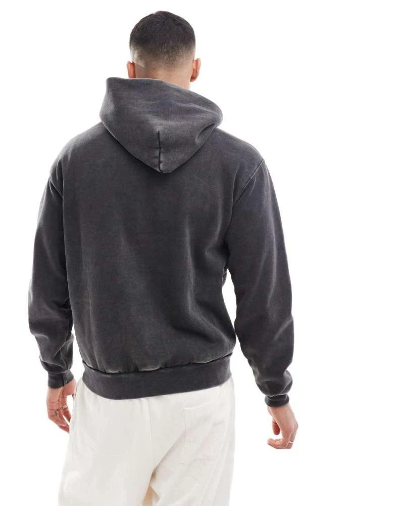 PacSun Pacsun forever embroidered script hoodie in washed black 4