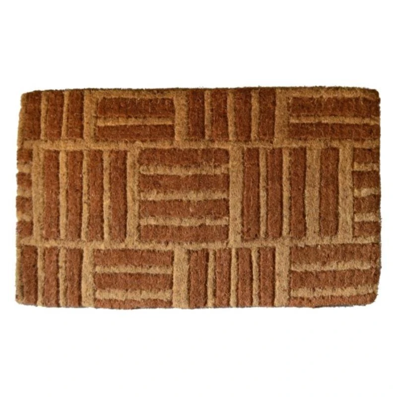Imports Décor Criss Cross Woven Door Mat, Handcrafted Geometric Entry Rug for Indoor Outdoor Use