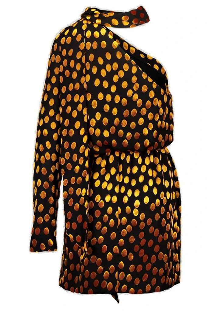 Yves Saint Laurent Saint Laurent One-Shoulder Velvet Dotted Dress 2