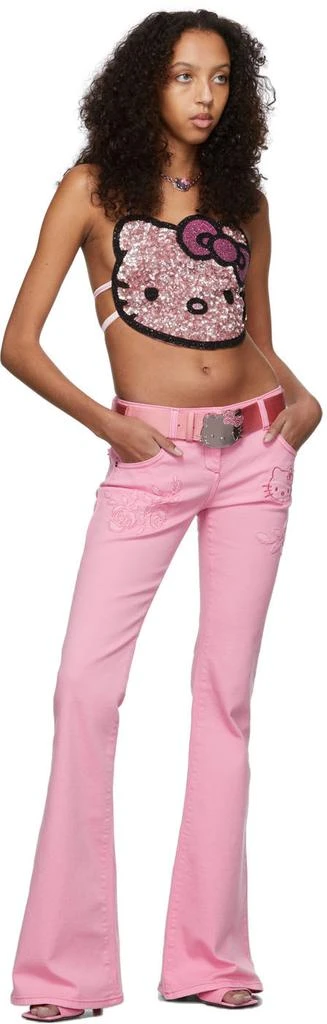 BLUMARINE SSENSE Exclusive Pink Hello Kitty Edition Embroidered Sequins Top 4