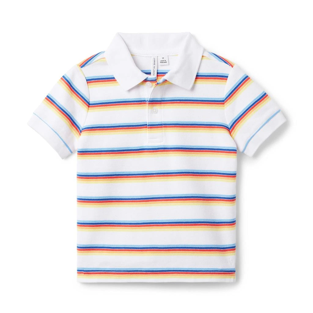 Janie and Jack Striped Pique Polo (Toddler/Little Kids/Big Kids) 1