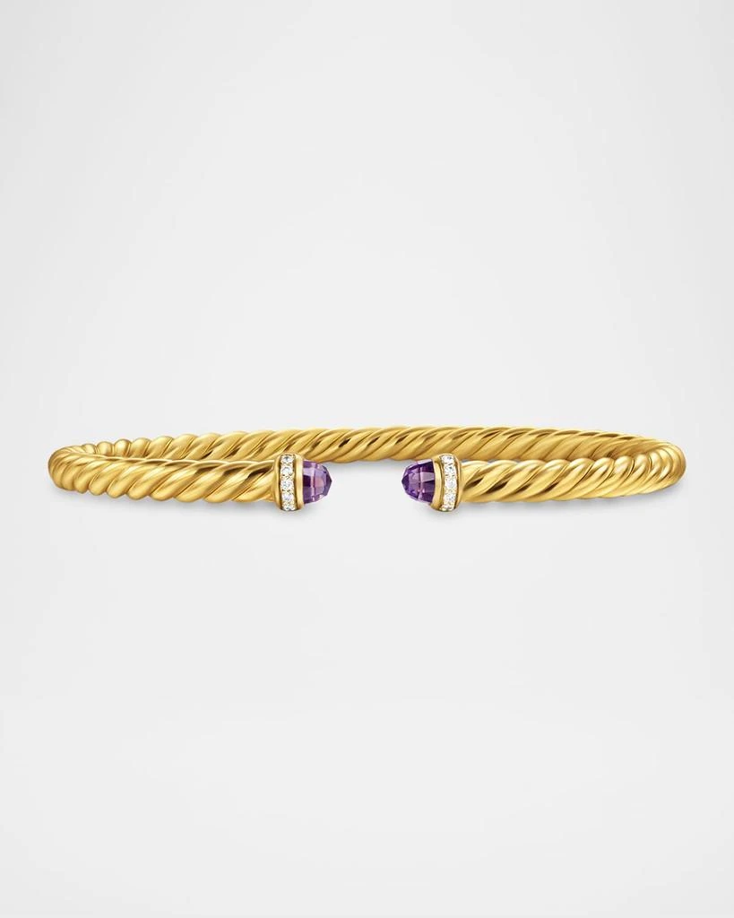 David Yurman Modern Cablespira Bracelet in 18K Gold with Gemstones and Diamonds, 4mm