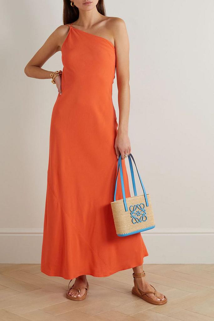 Three Graces London Shalom one-shoulder crepe de chine maxi dress