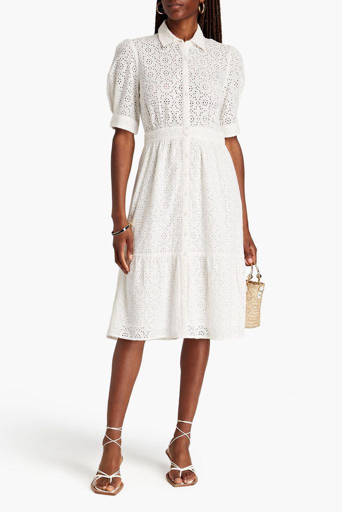 ba&sh Selya broderie anglaise cotton midi shirt dress