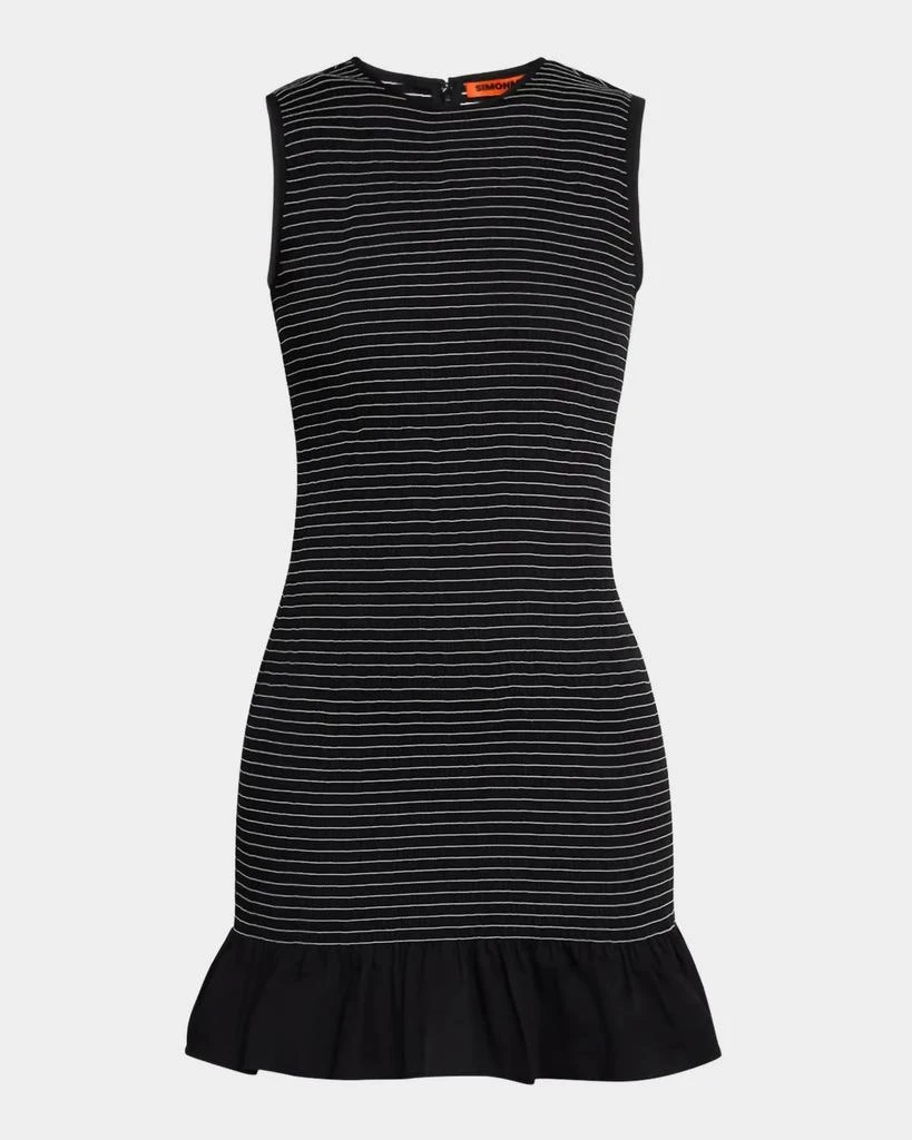Simon Miller Belle Smocked Mini Dress In Black 5