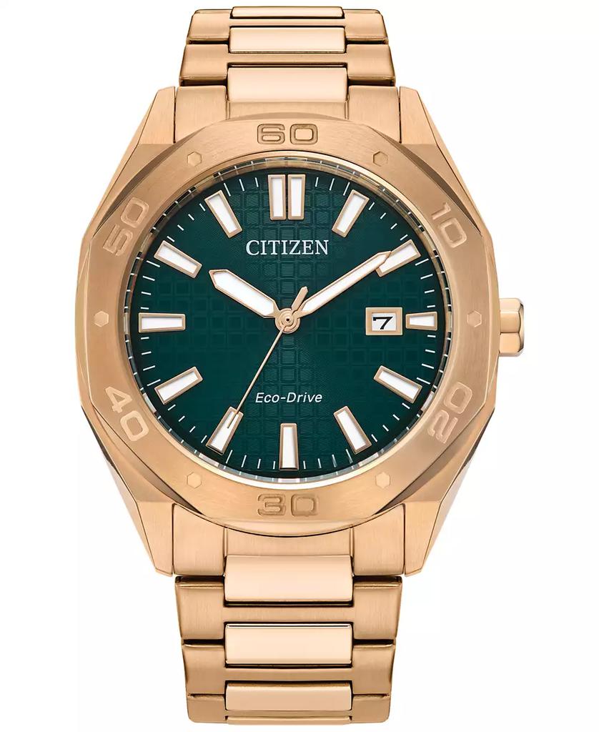 Citizen Eco-Drive Men's Weekender Sport Rose Gold-Tone Stainless Steel Bracelet Watch 41mm