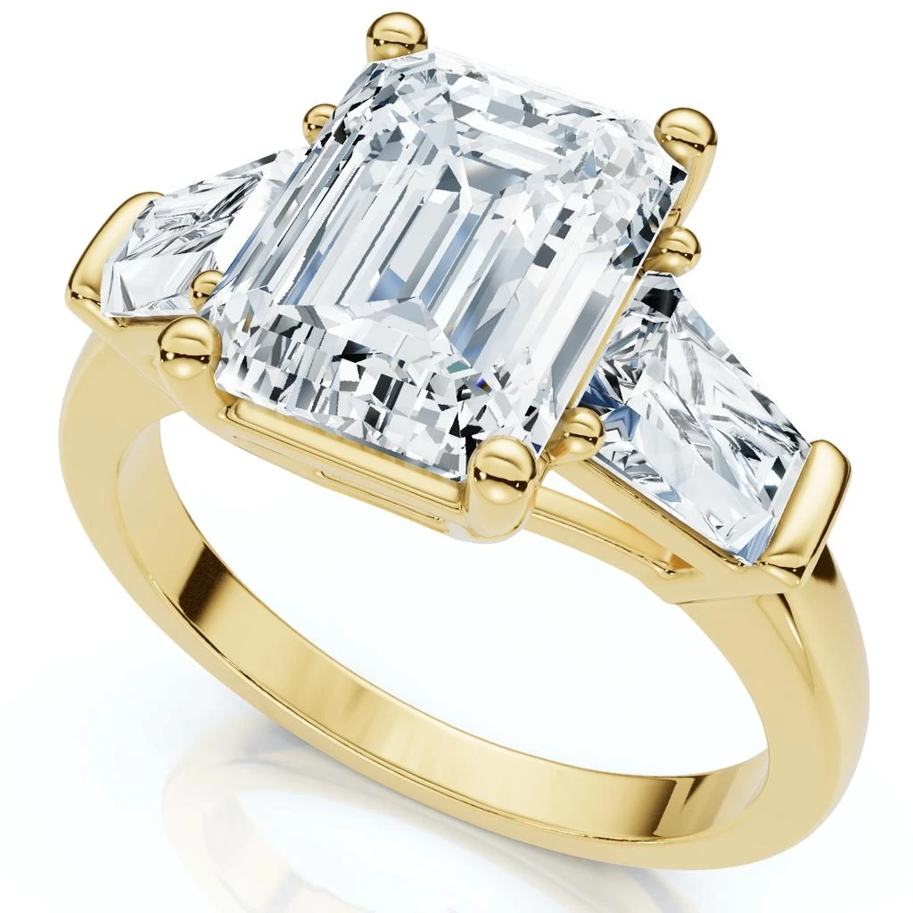 Pompeii3 Certified 4Ct Randi Emerald Diamond Engagement Ring 14k Gold or PT Lab Grown 4