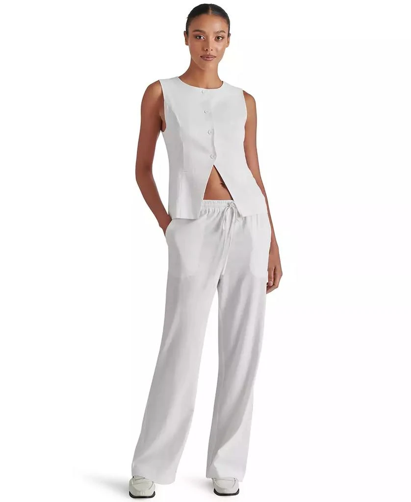 Steve Madden Women's Wesley  Button-Front Linen-Blend Vest 5