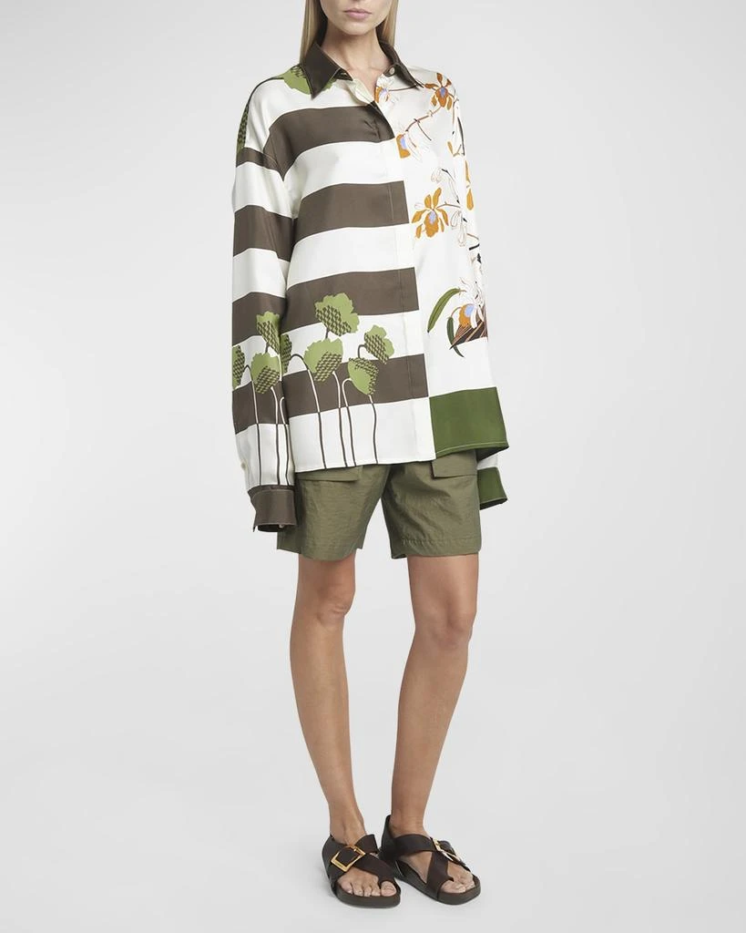Loewe x Paula Ibiza Mixed-Print Button Down Blouse 2