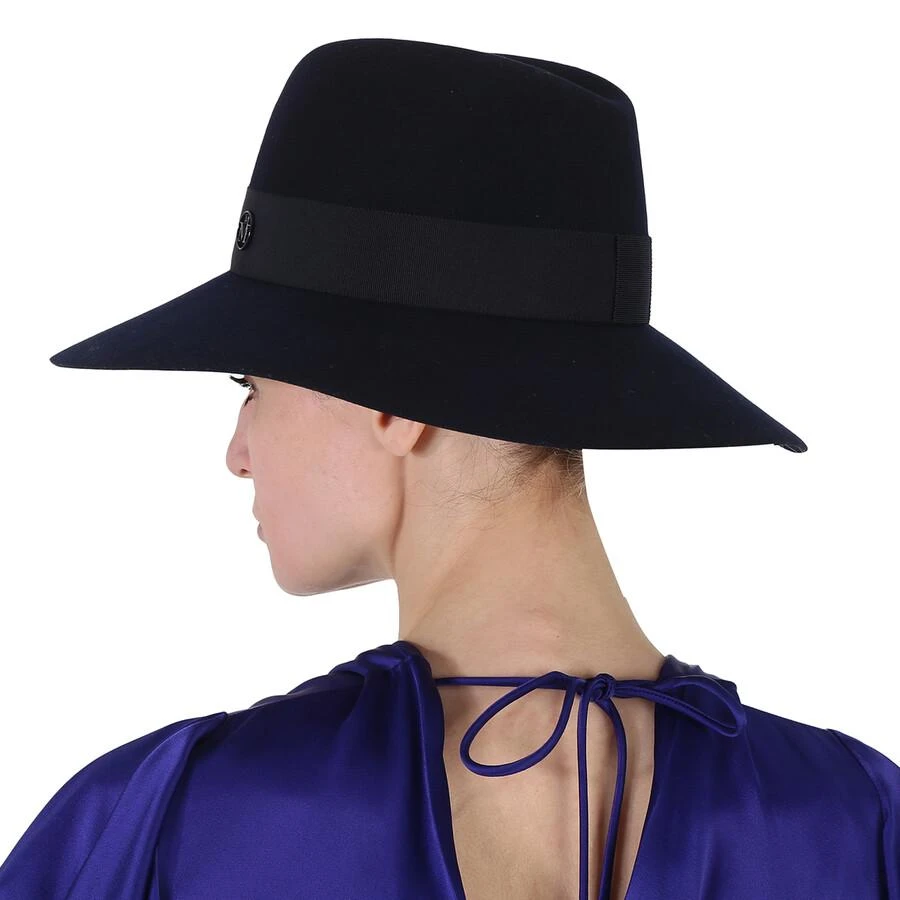 MAISON MICHEL Ladies Navy Kate Wool Felt Fedora Hat 3