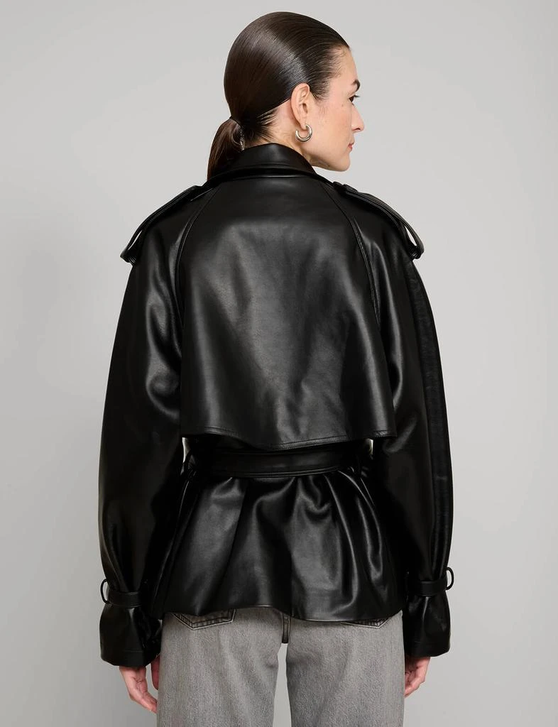 Pixie Market Black Cropped Leather Trench 7