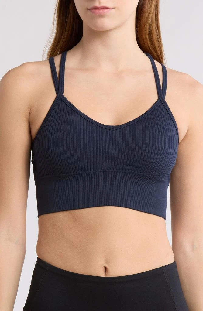 Zella Strappy Racerback Rib Sports Bra 1