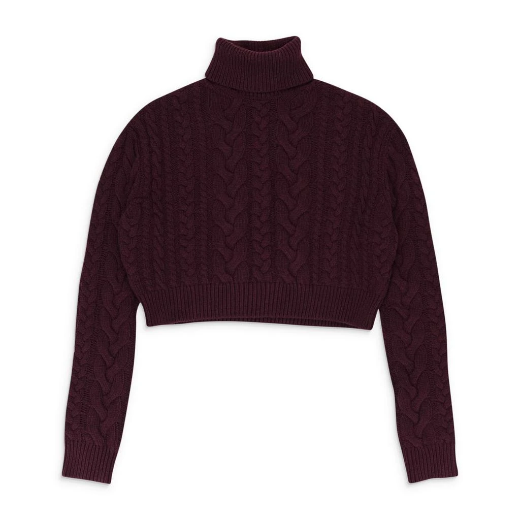 AMIRI CABLE KNIT BURGUNDY TURTLENECK SWEATER 1
