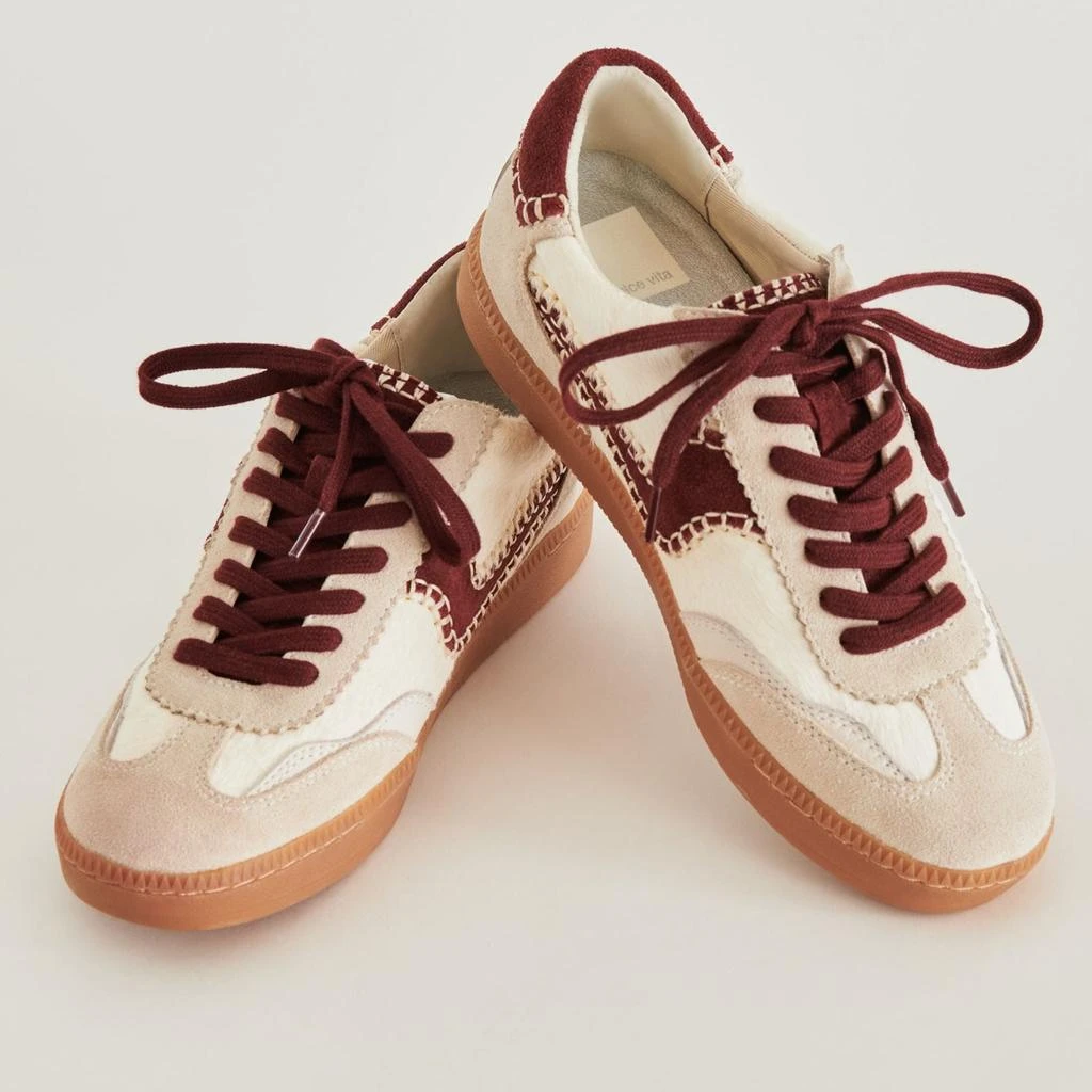 Dolce Vita Notice Stitch Sneakers White Red Calf Hair 1