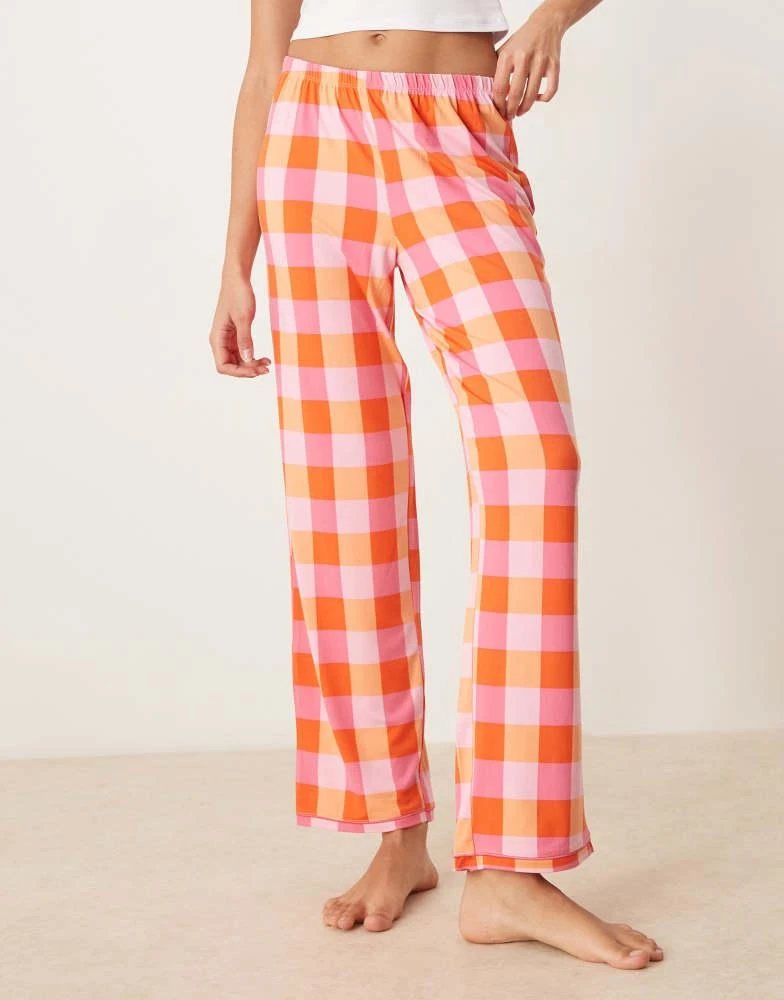 Urban Threads Urban Threads co-ord trousers in red gingham print 4