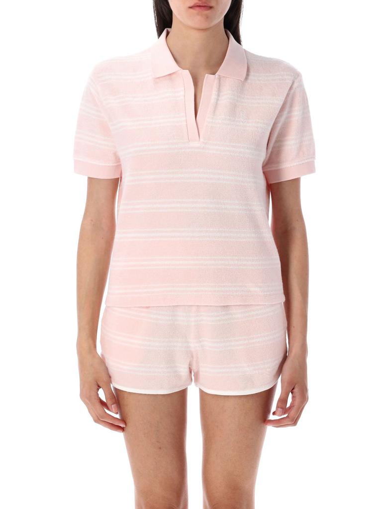 Sporty & Rich Sporty & Rich Striped Short Sleeved Polo Shirt