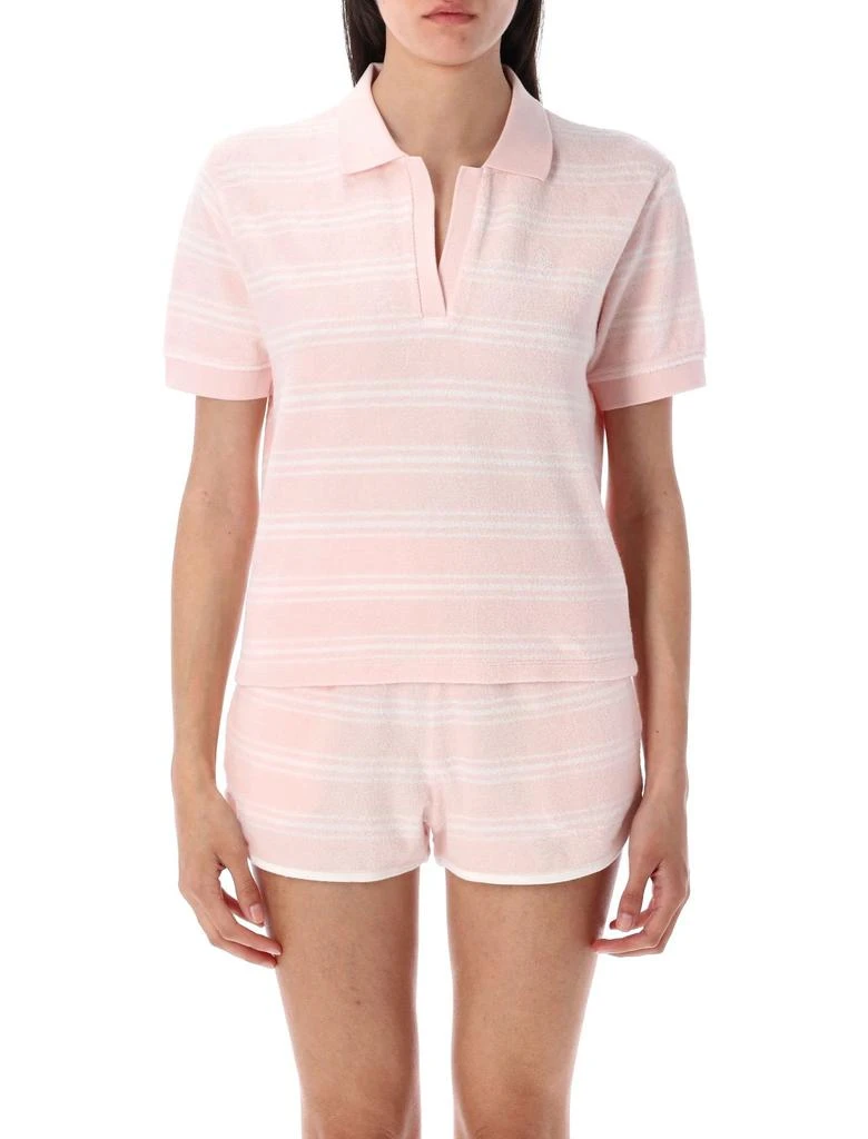 Sporty & Rich Sporty & Rich Striped Short Sleeved Polo Shirt 1