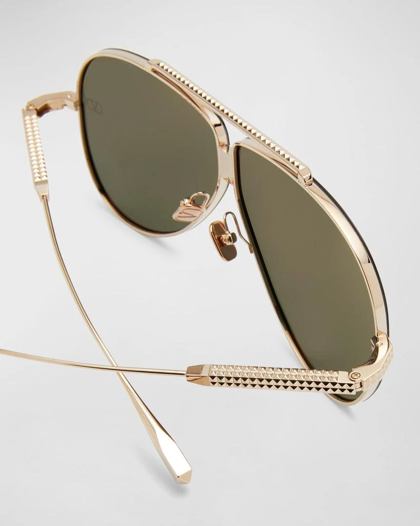 Valentino Men's XVI Double Bridge Aviator Sunglasses 5