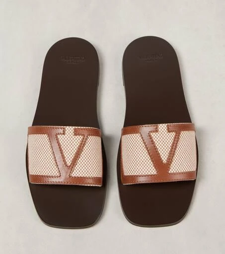 Valentino Viva Superstar leather-trimmed slides 5