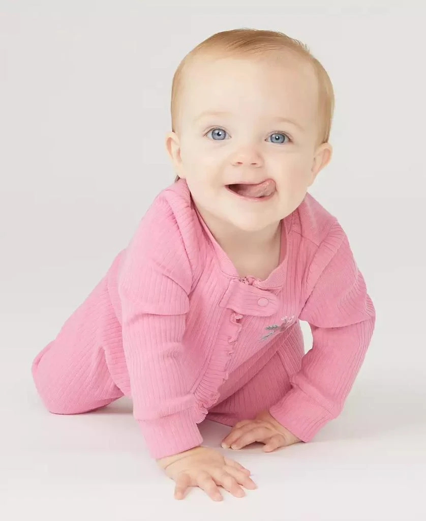 Huggies Baby Girls Organic Rib Coverall 10
