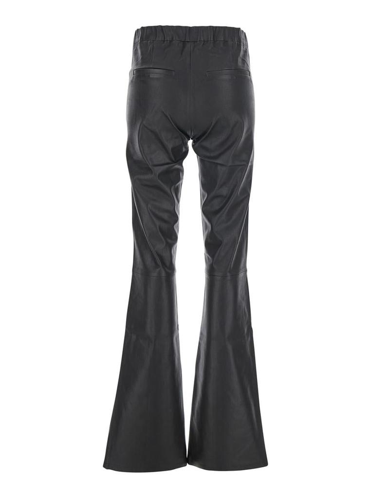 Arma 'Izzy' Black Flared Pants In Leather Woman